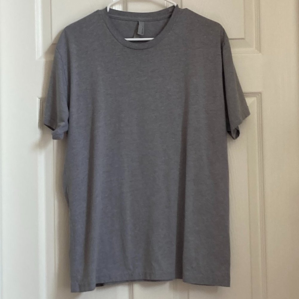 2 For $10 / Next Level Men's Gray Short Sleeve, Crew Neck T-Shirt - Large